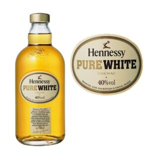 Láhev koňaku Hennessy Pure White a detail etikety